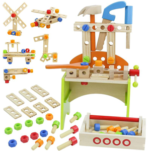 ست اسباب بازی میز ابزار چوبی Wooden tool table toy set -اسباب بازی